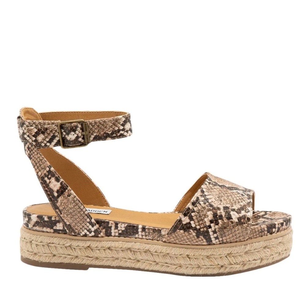 Steve Madden Brown Tan Espadrille Sandals
